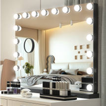 Puluomis - Hollywood Makeup Mirror, Light Vanity Mirror, Bathroom Mirror, With Led Dimmable Bulbs, Usb Charging Port, Touch Screen(18 Bulbs, 8062.5cm,