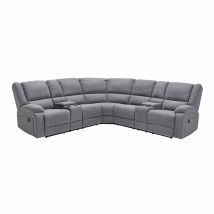 More4Homes – Praga Manual Recliner Corner Sofa – Fabric – 263cm Width – 99cm Height – 150 Degrees Recline – Dark Grey or Light Grey