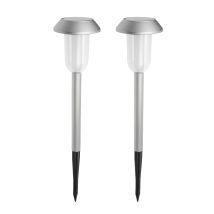 (lot De 2) Bornes Solaires Led – Blanc Chaud 3000k – 15 Lumens