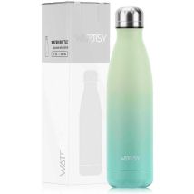 Botella Térmica De Acero Inoxidable De 500 Ml – Diseño Azul Ahumado Watersy – Aislamiento Térmico Para Bebidas Frías Durante 24 Horas Y Calientes 
