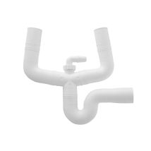 Sifón Doble de Goma para Fregadero 35 x 40 mm – Instalación Sin Adhesivos – Abrazadera de Apriete