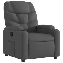 Décoshop26 - Poltrona Relax Tv Rivestimento Confortevole Funzione Basculante Manuale In Tessuto Grigio Scuro Dec027941
