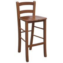 Imbisshocker Mit Rckenlehne Hhe 67 Cm, Dunkel Nussbaumfarben, Holzsitzflche