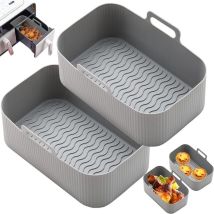 Panier Friteuse Air Fryer Accessoires-2 Pcs Moule Air Fryer Réutilisable Accessoire Air Fryer Plat Pour Air Fryer Antiadhésive Air Fryer Double 