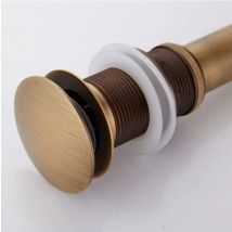 Retro Pop Up Stopper Drain For Bathroom Sink, Click Clack Drain Without Overflow, Bronzed Brass, Universal Bathroom Sink Drain Valve, Sink Siphon 