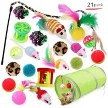 Versaillesfr - Juguetes Para Gatos, Juguetes Para Gatos, Juguetes Para Gatos Y Gatitos, 21 Piezas (el Estilo De La Imagen Se Enviará Al Azar)