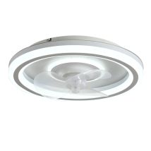 Ventilador de techo tipo plafón ALAN blanco – Diámetro 480 mm – Luz cálida, natural y fría regulable