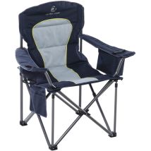 Alpha Camp Portable Folding Oversized Camping Chairs With Cup Holder And Cooler Bag - Heavy Duty Steel Frame Support 200 Kg