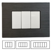 Tot - Placche Compatibili Con Supporti Bticino Matix In Tecnopolimero Effetto Spazzolato 3 4 6 Moduli Posti Slt24 - 4 Posti-antracite