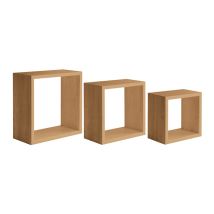 Ahd Amazing Home Design - Kubischer 3er Set Wandregal Mod. Incubo Slim Farbe Eiche Tabak
