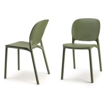 Gbshop - Chaise Design, Chaise Indoor / Outdoor Lot De 2 Hug Vert En Plastique, Scab Design