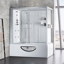 Combi Balneo Douche Hammam Cbh Pur White Archipel 179x97 - Gauche