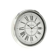 Horloge – Ronde – Plastique Argenté – 40 cm – Forme, Largeur, Matières, Hauteur, Longueur