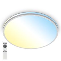 Briloner - Pulup, Lampada A Soffitto A Led, Dimmerabile In Continuo, Telecomando, Cromo Opaco