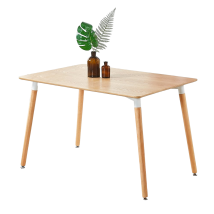 Life Interiors - Mesa De Comedor Individual Halo Para 4 O 6 Personas, Patas De Madera Maciza Y Tapa De Plástico, Roble - Oak