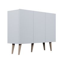Les Tendances – Cassettone Toronto 3 ante – Bianco – 120x95,5x40 cm – 5 kg ripiani, 30 kg parte superiore – 12 mesi garanzia