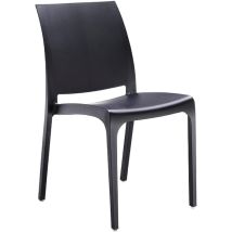 Set 6 Sedie Volga In Polipropilene Nero,54x46x81cm,peso 3,5kg,per Interno/esterno,made In Italy,sedie Impilabili - Gloupie