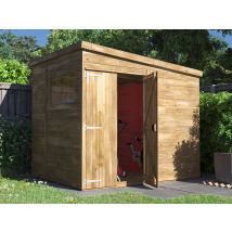 Dunster House Ltd. - Dunster House Bike Shed Storage 2.4m X 1.8m Garden Building Wooden Overlord Pent Roof With Window