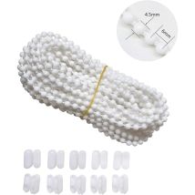 10 M Roller Blind Bead Cord With 10 Connectors, Vertical Honeycomb Cord For Roller Blinds, Replacement And Repair Accessories (white) Ymyny