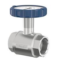 Flamco Rubinetto A Sfera Con Impugnatura Termometro, Blu Dn20 G3/4i Pn16 Ms Vern., F10119