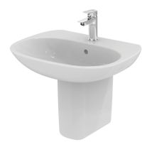 Ideal Standard - Tesi Basin And Semi Pedestal 500mm Wide 1 Tap Hole