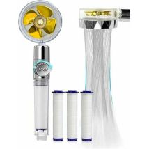 Erhope - Soffione Doccia, Soffione Doccia Anticalcare A Risparmio Idrico, Soffione Doccia Ad Elica Rotante A 360° Ad Alta Pressione, Sistema Di 