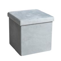 Estexo - Faltbarer Sitzhocker Fußhocker Hocker Aufbewahrungsbox Sitzwürfel Sitzmöbel Box Hellgrau