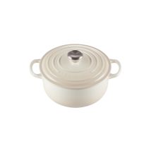 Le Creuset Cocotte Rotondade Ghisa, 22 Cm, 3, 3 L, Tutte Las Fonti Calore Inclusa Induzione, Meringa, 21177227164430
