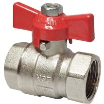 Hermann Schmidt Heizungs-kugelhahn 1/2" Messing Vernickelt, Mit Flügelgriff, Pn 42/35