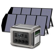 R2500 Generador Solar Con 2 Paneles Solares Plegables De 140w, 4 Salidas Ac 2500w (4000w Pico), 2016wh Batería Lfp, Sai15 Ms, Estación De Energía 