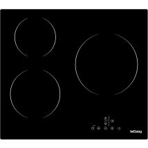 Iseasy - Placa Vitrocerámica 3 Zonas 6600w 60cm Control Táctil,temporizador,empotrado-3 Fuegos Negra