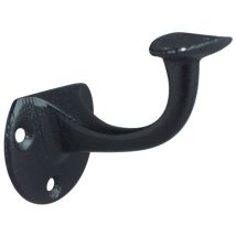 Deni - Handlaufträger Gusseisen Schwarz Lackiert Durchmesser Wandplatte 53 Mm Gewölbte Auflage