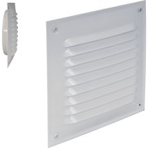 Optimairo N31071 Außengitter Lüftungsgitter Belüftungsgitter Abluftgitter Geräuscharm Aluminium Pulverbeschichtet 175x80mm Mit Fliegennetz 