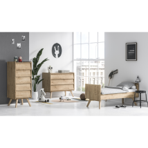 Chambre Complète Lit Bébé Évolutif - Commode À Langer - Chiffonnier Vox Vintage Bois