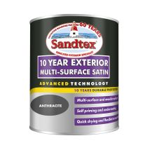 10 Year Exterior Multi Surface Satin - Anthracite - 750ml - Sandtex