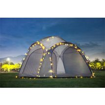 LED Garden Gazebo – Grey – Easy Build Outdoor Shelter with Metal Frame – Perfect for Entertaining – GROUNDLEVEL