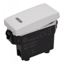 Extrastar - Interruttore Unipolare 1p 16a Con Indicatore Luce Led Colore Bianco Compatibile Con Bticino Living E Vimar Plana