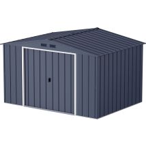 Tepro Metallgerätehaus Eco Shed 307,6 x 223,5 x 166,3 cm pulverbeschichtetes, feuerverzinktes Stahlblech wetterfest, langlebig