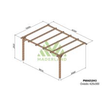 Maderland - Pérgola De Madera Maciza Adosada Oviedo ( ) - 420 X 300 Cm