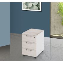 Cassettiera scrivania ufficio in legno 3 cassetti olmo – 55 cm profondità, 40 cm larghezza, 58 cm altezza – PIDEMA