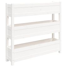 Maison Exclusive - Fioriera Bianca 112x25x104,5 Cm In Legno Massello Di Pino