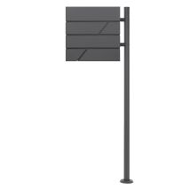 Ml-design - Ecd Germany Buzón De Acero Inoxidable Antracita Base Autoportante Exterior Con Soporte Poste Antracita Casillero Moderno Con Compartimento