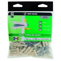 Red Head - Confezione Da 80 Tasselli E Viti Ad Espansione Di Forma O Bloccaggio Grapex G6vsa80