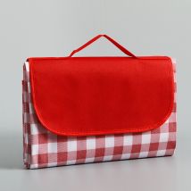 Osqi - 200 X 200 Cm Picnic Mat Blanket Waterproof Moisture Resistant Large Foldable Camping Travel Beach Garden Tablecloth (foldable Into Bag) - Red