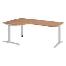 Bümö Schreibtisch Serie-xb Eckform: 200 X 120 Cm Nussbaum Silber