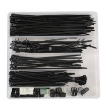 Kit di fascette per cavi e tubi – 210 pezzi – 50 fascette 2,5x100mm, 3,6x150mm, 4,8x230mm – GUNSON