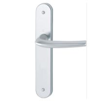 Garnitura Per Porta Su Piastra Hoppe San Diego 1191/265, 7 mm, Maniglia A Becco, Alluminio Anodizzato Argento