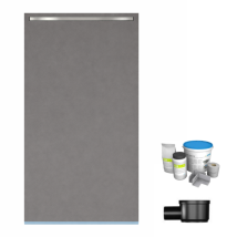Wedi - Receveur À Carreler Fundo Riolito Neo + Barrette De Finition + Bonde Horizontal + Kit D'Étanchéité 120 X 100 Cm