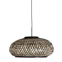 Lampada a sospensione Sparkled Light Ø50 cm in bambù e acciaio nero – Altezza regolabile 30-145 cm – Steinhauer