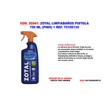 Pistola Detergente Per Il Bagno 750 Ml (profumo Di Pino) - Zotal